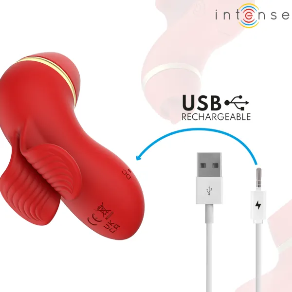 Patty-Stimulator mit 4 Aufsätzen, Saug-, Kletter-, Kitzel- und Leckfunktion von Intense Fun | Fesselliebe.de