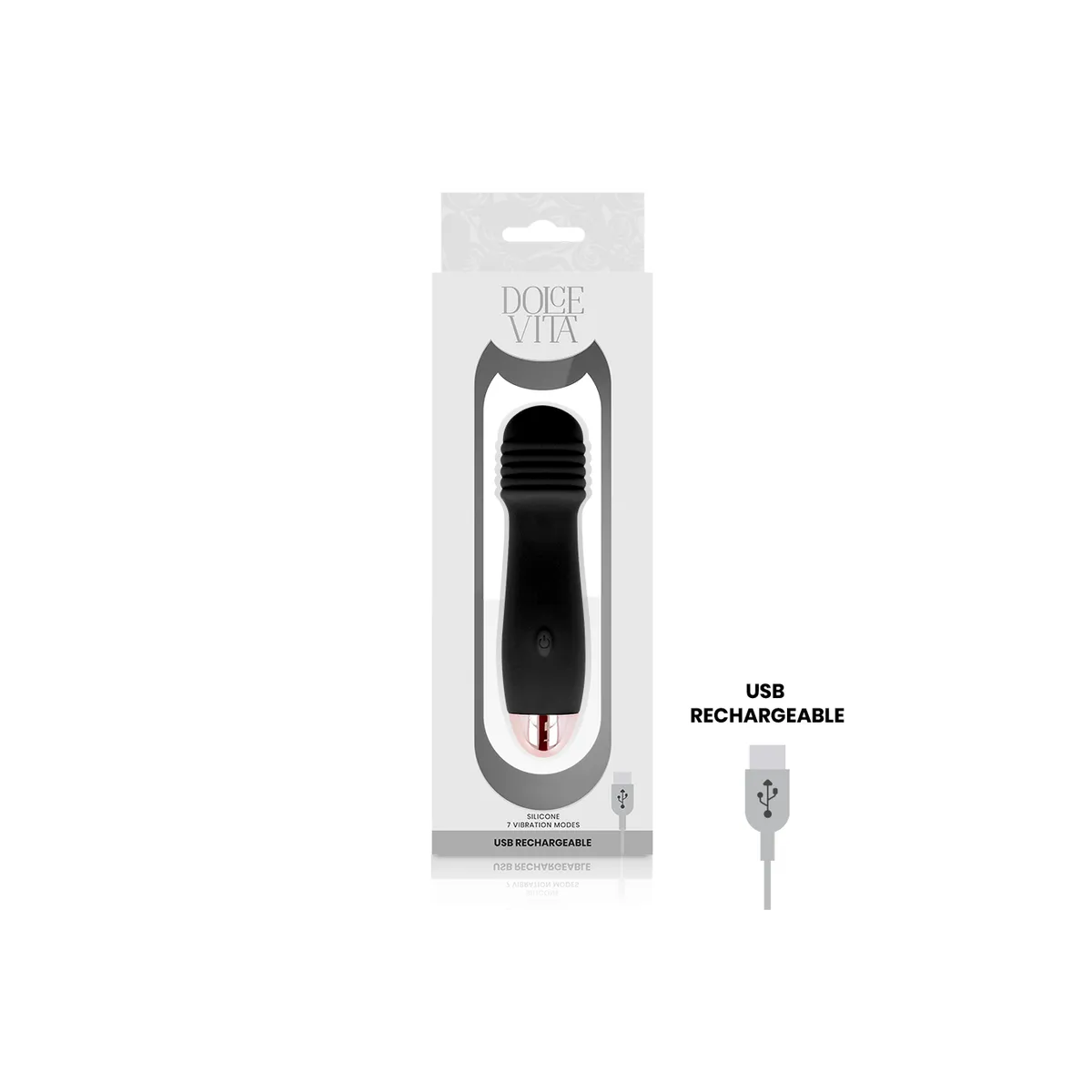 Aufladbarer Vibrator Drei Schwarz 7 Geschwindigkeit von Dolce Vita | Fesselliebe.de