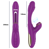 Ateneo wiederaufladbarer Multifunktionsvibrator 7 Vibrationen mit Oszillierender Zunge und Lila Saugrohr von Intense Fun | Fesselliebe.de