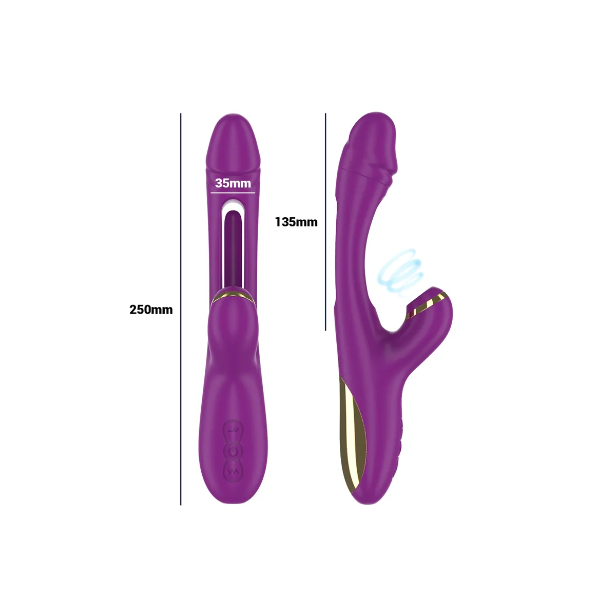 Ateneo wiederaufladbarer Multifunktionsvibrator 7 Vibrationen mit Oszillierender Zunge und Lila Saugrohr von Intense Fun | Fesselliebe.de
