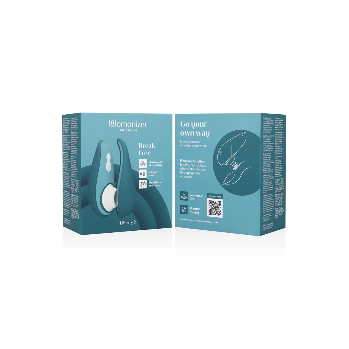 Liberty 2 Klitorisstimulator & Saugrohr Blau von Womanizer | Fesselliebe.de