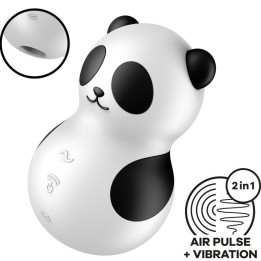Pocket Panda Stimulator & Vibrator Schwarz Weiss von Satisfyer Air Pulse | Fesselliebe.de