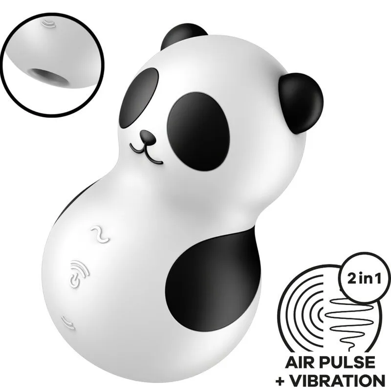Pocket Panda Stimulator & Vibrator Schwarz Weiss von Satisfyer Air Pulse | Fesselliebe.de