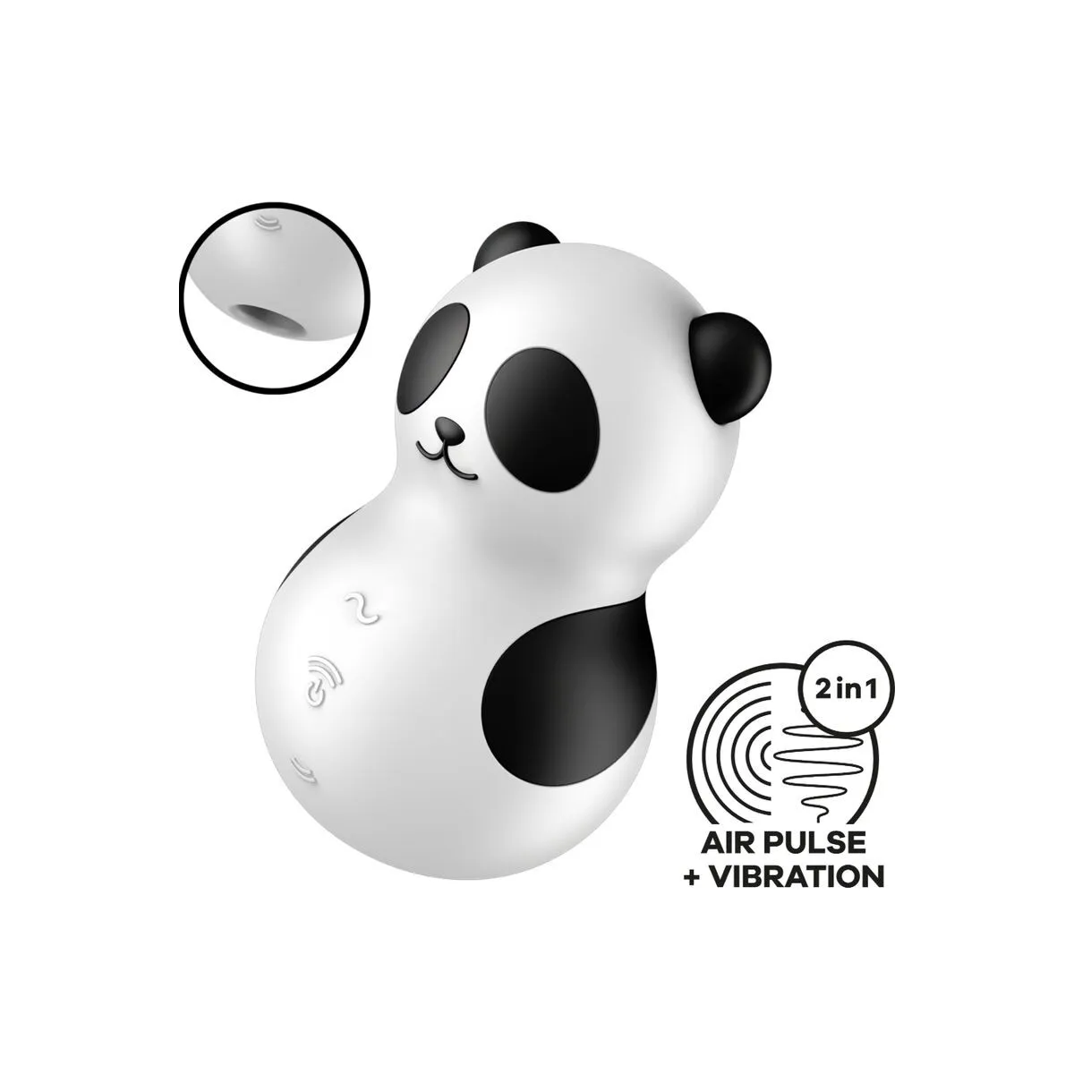 Pocket Panda Stimulator & Vibrator Schwarz Weiss von Satisfyer Air Pulse | Fesselliebe.de