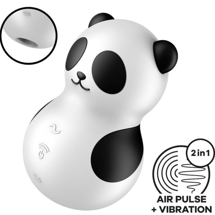 Pocket Panda Stimulator & Vibrator Schwarz Weiss von Satisfyer Air Pulse | Fesselliebe.de