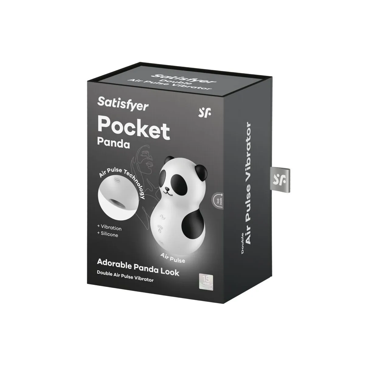 Pocket Panda Stimulator & Vibrator Schwarz Weiss von Satisfyer Air Pulse | Fesselliebe.de