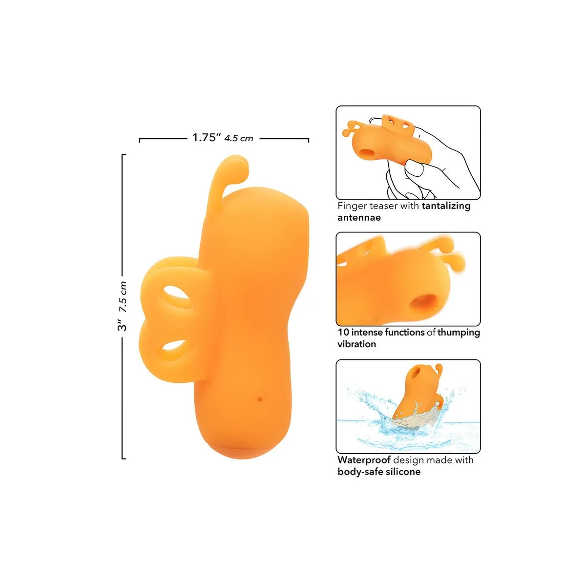 Neon Vibes der Buzzing Vibe Fingerstimulator 10 Vibrationen Orange von Calexotics | Fesselliebe.de