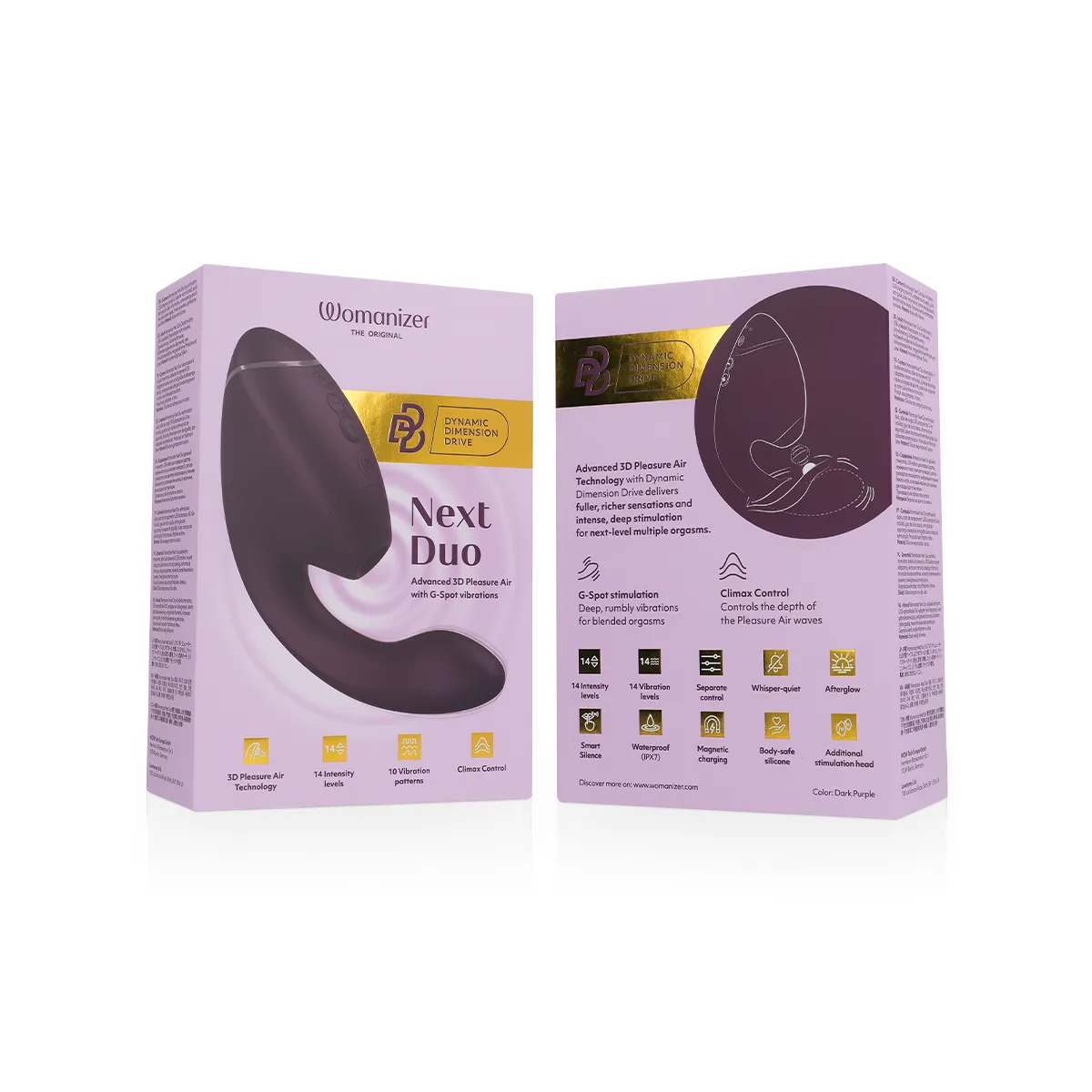 Duo Next Doppelter Klitoris- & G-Punkt-Stimulator Dunkellila von Womanizer | Fesselliebe.de