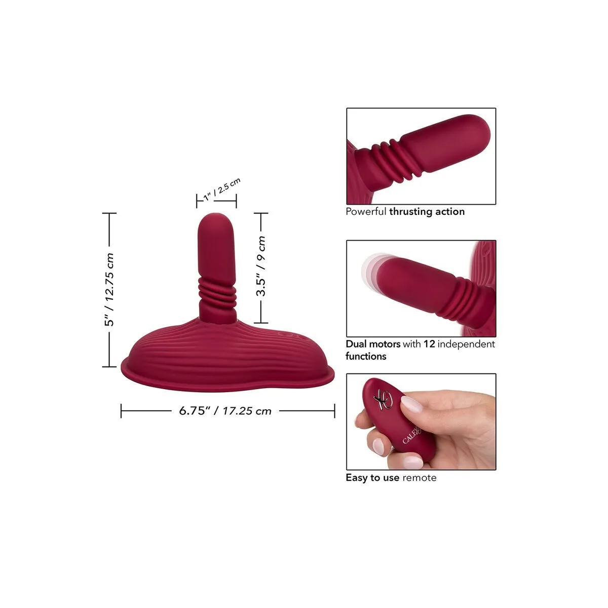 Rider Massager Doppelmotor mit Fernbedienung Rot von Calexotics | Fesselliebe.de