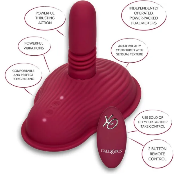 Rider Massager Doppelmotor mit Fernbedienung Rot von Calexotics | Fesselliebe.de