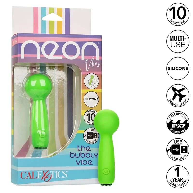 Neon Vibes The Bubbly Vibe Mini-Massager 10 Vibrationen Grün von Calexotics | Fesselliebe.de