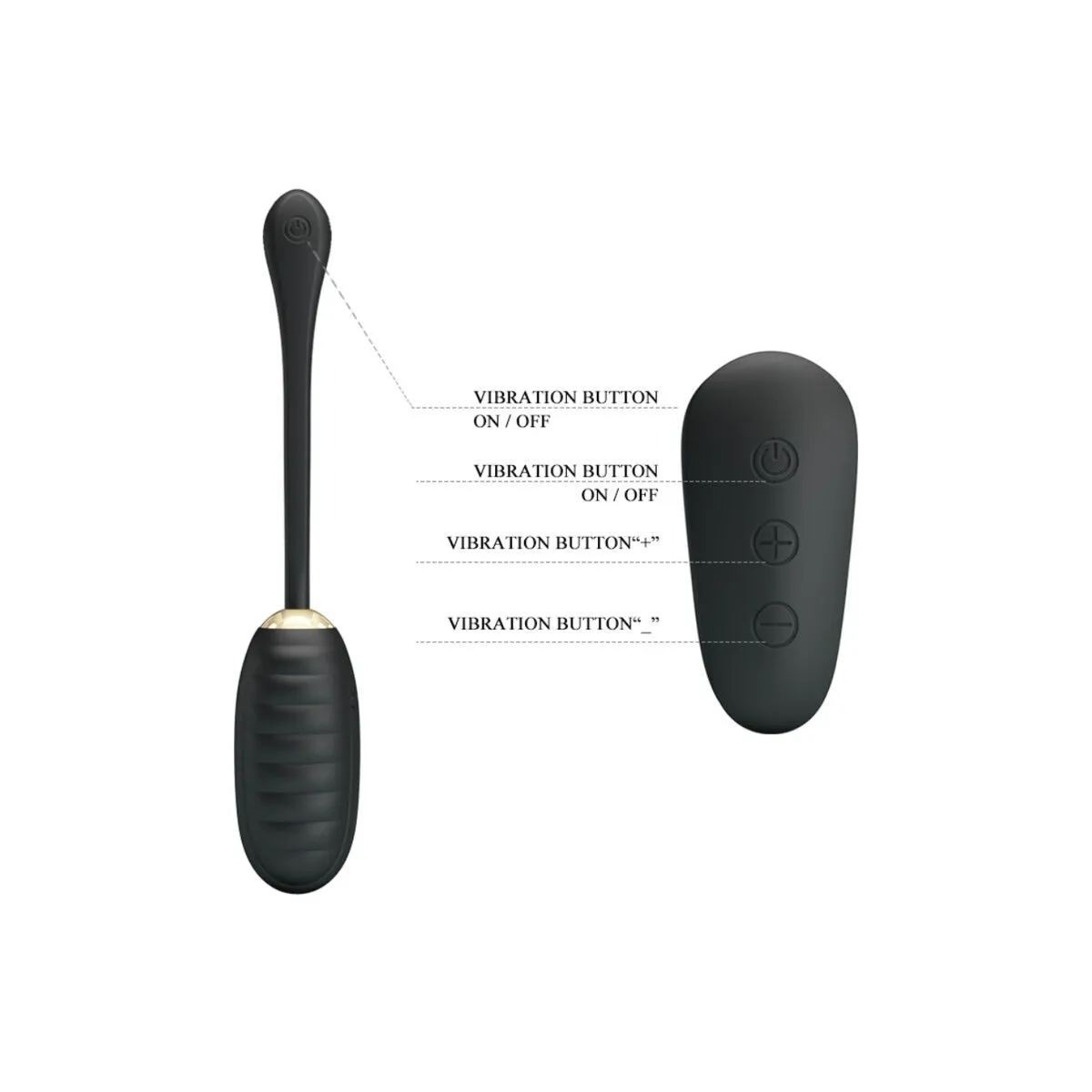 Doreen Luxury wiederaufladbares Vibrierendes Ei Schwarz mit Fernbedienung von Pretty Love Smart | Fesselliebe.de