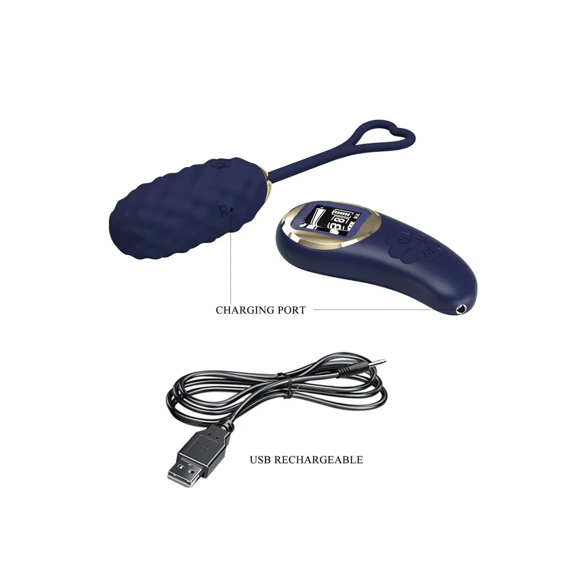 Vivian Blue Vibrations-Ei mit Fernbedienung von Pretty Love Led | Fesselliebe.de