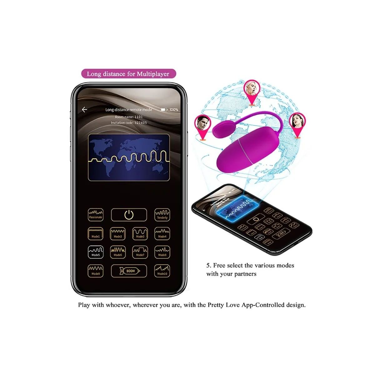 Vibrierendes Ei der Nymphe, App-Gesteuert, Lila von Pretty Love Bottom | Fesselliebe.de