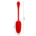 Vibrierendes Ei mit Roter wiederaufladbarer Meerestextur von Pretty Love Smart