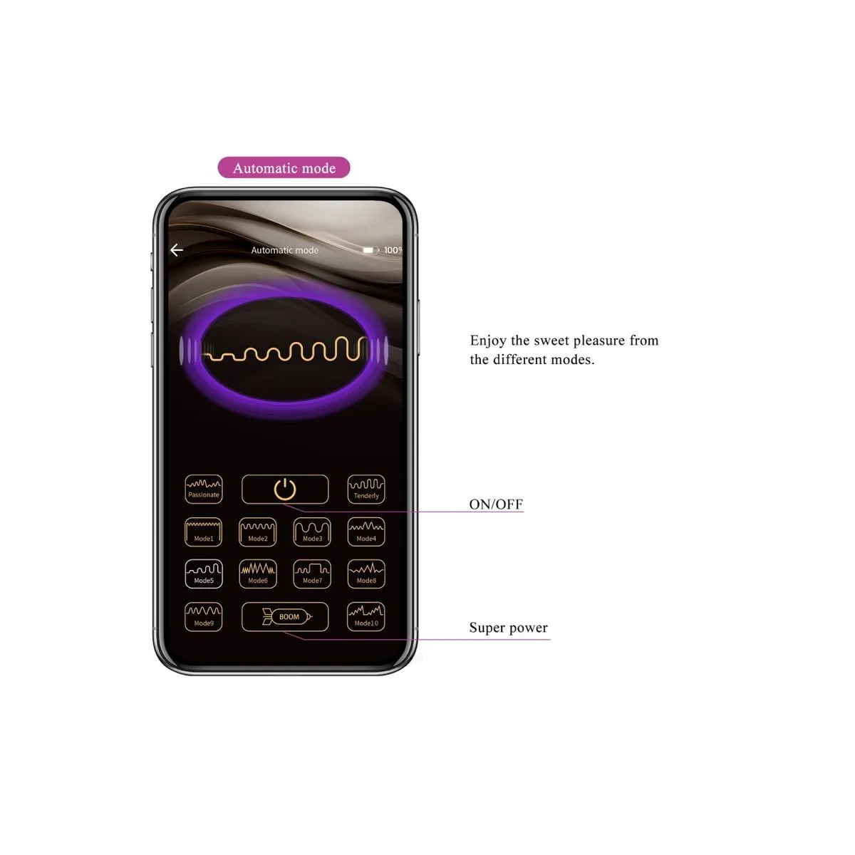 Jayleen Vibrator mit App-Fernbedienung Lila von Pretty Love Led | Fesselliebe.de