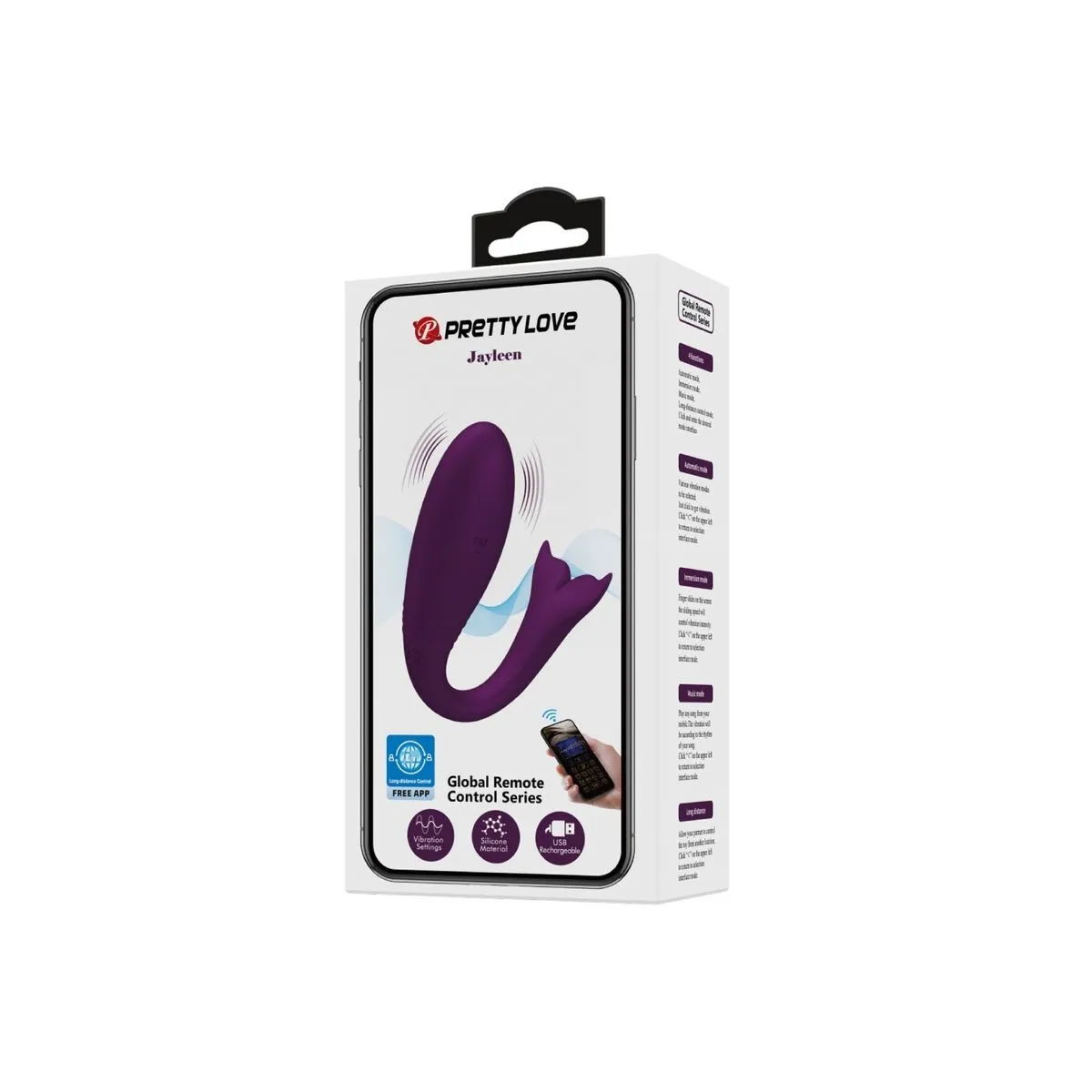 Jayleen Vibrator mit App-Fernbedienung Lila von Pretty Love Led | Fesselliebe.de