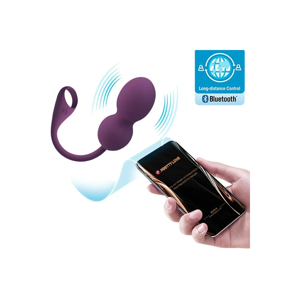 Elvira Kegel Balls App mit Fernbedienung Lila von Pretty Love | Fesselliebe.de