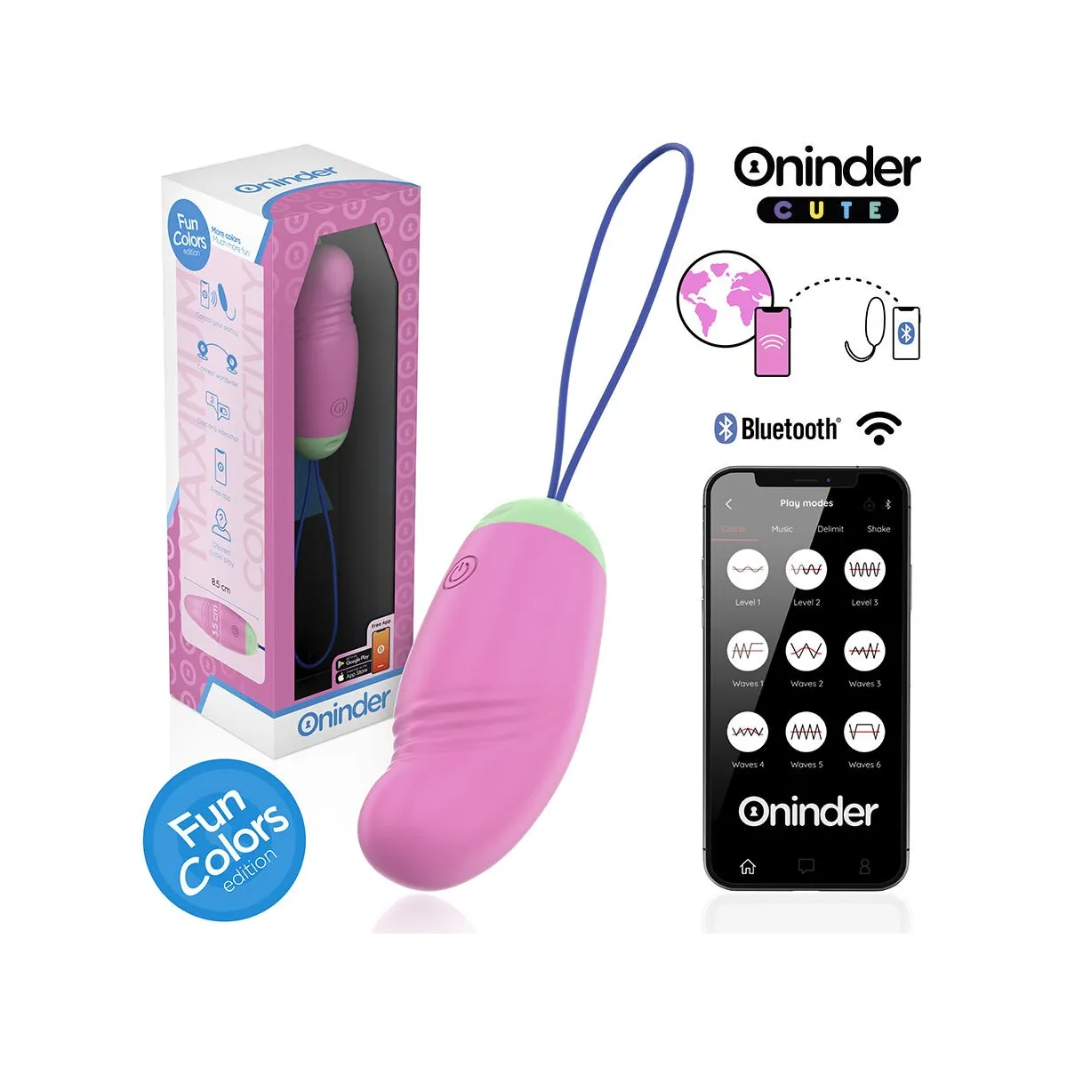 Love Pleasure Vibro-Rotierendes Ei 360° Silikon - Kostenlose Weltweite App von Oninder Cute | Fesselliebe.de