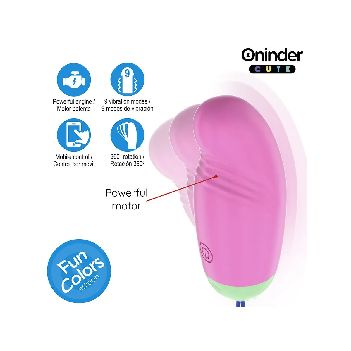 Love Pleasure Vibro-Rotierendes Ei 360° Silikon - Kostenlose Weltweite App von Oninder Cute | Fesselliebe.de