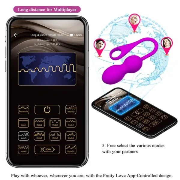 Elvira wiederaufladbare Vibrierbälle Lila von Pretty Love Smart | Fesselliebe.de