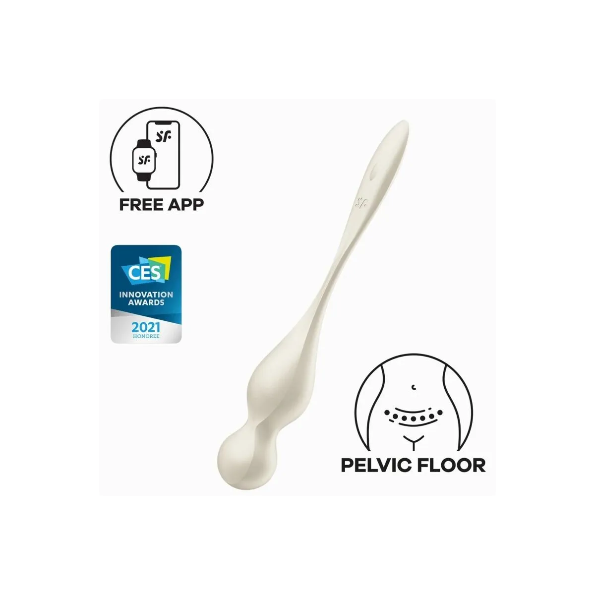 Love Birds Vibrierende Kegel-Kugeln Weiss von Satisfyer Balls | Fesselliebe.de