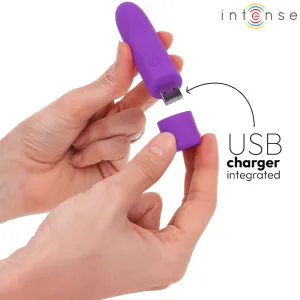 Symone Usb wiederaufladbarer Vibrierender Bullet 8 Vibrationen Lila 10 X 2,2 cm von Intense Fun