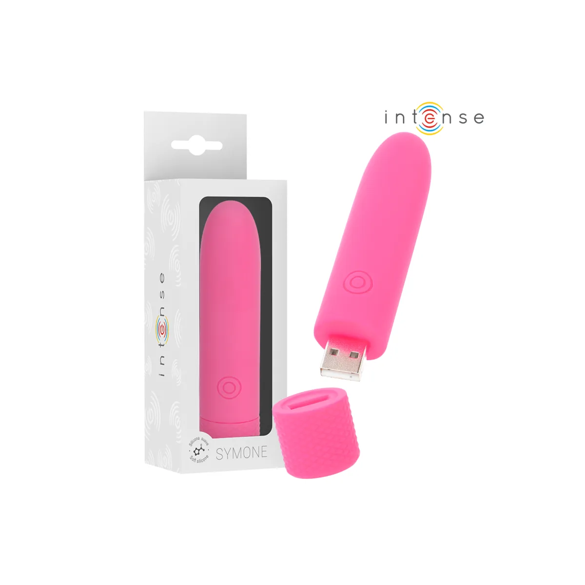 Symone Usb wiederaufladbarer Vibrierender Bullet 8 Vibrationen Rosa 10 X 2,2 cm von Intense Fun | Fesselliebe.de