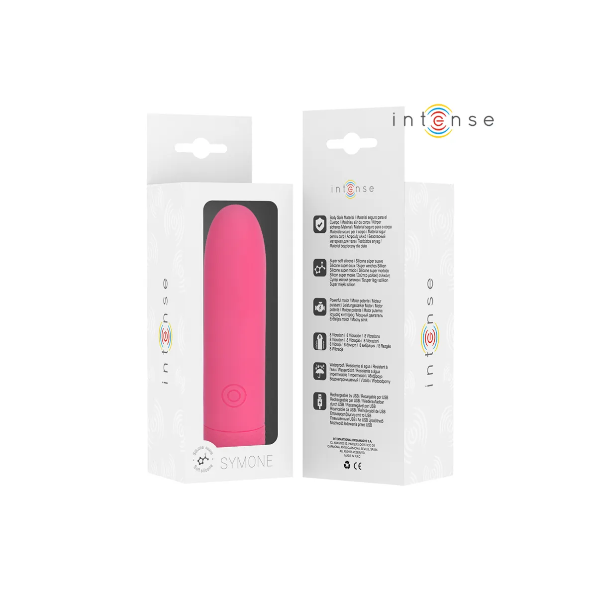 Symone Usb wiederaufladbarer Vibrierender Bullet 8 Vibrationen Rosa 10 X 2,2 cm von Intense Fun | Fesselliebe.de