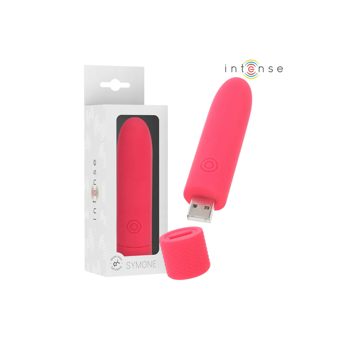 Symone Usb wiederaufladbarer Vibrierender Bullet 8 Vibrationen Rot 10 X 2,2 cm von Intense Fun | Fesselliebe.de