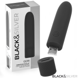 Geri Usb wiederaufladbarer Vibrierender Bullet 8 Vibrationen Schwarz 10 X 2,2 cm von Black&Silver | Fesselliebe.de