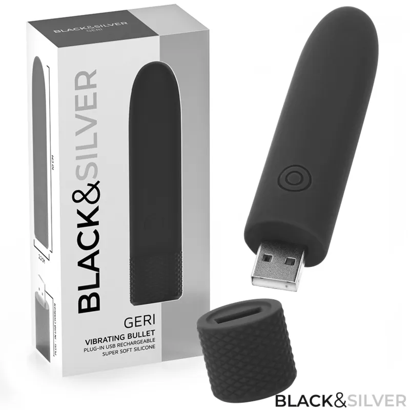 Geri Usb wiederaufladbarer Vibrierender Bullet 8 Vibrationen Schwarz 10 X 2,2 cm von Black&Silver | Fesselliebe.de