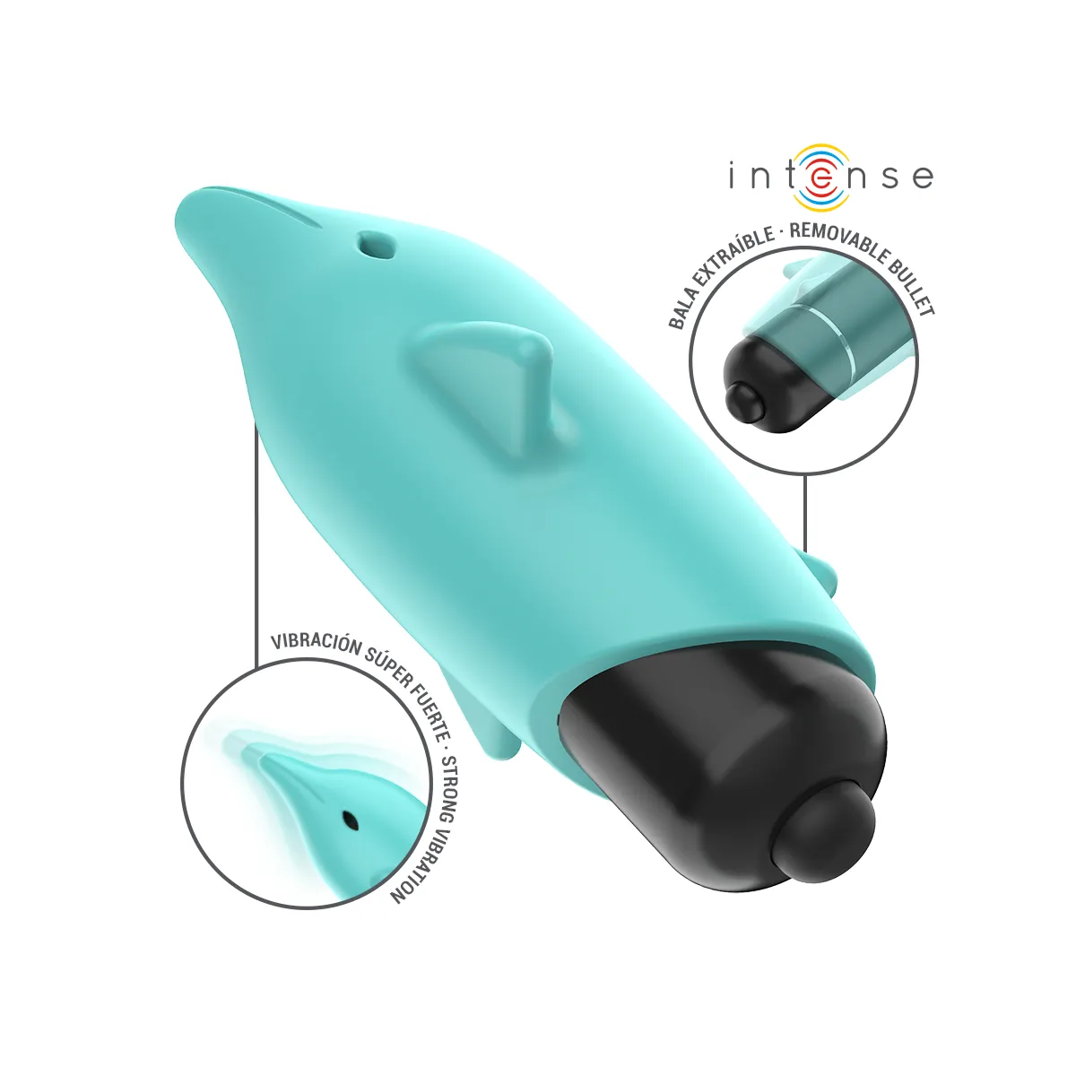 Echo Vibrierendes Bullet Delphin Blau 8 X 4,7 cm von Intense Fun | Fesselliebe.de