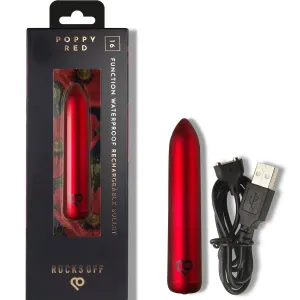 Wiederaufladbarer Vibrierender Bullet Poppy Red von Rocks-Off