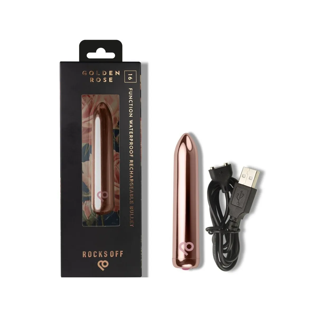 Wiederaufladbarer Vibrierender Bullet Golden Rose von Rocks-Off | Fesselliebe.de