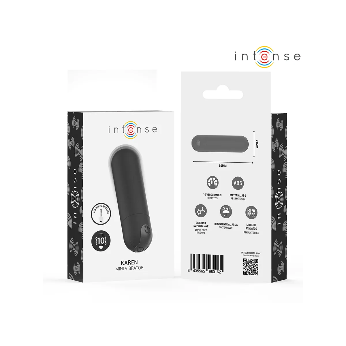 Karen Mini wiederaufladbarer Vibrationskugel Schwarz von Intense Fun | Fesselliebe.de