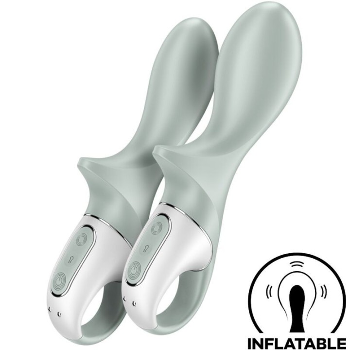 Air Pump Booty 3 aufblasbarer Analvibrator Graugrün von Satisfyer Vibrator | Fesselliebe.de