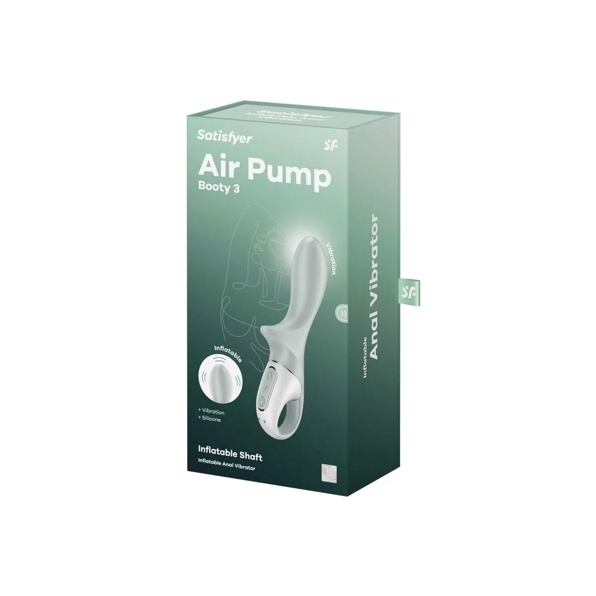 Air Pump Booty 3 aufblasbarer Analvibrator Graugrün von Satisfyer Vibrator | Fesselliebe.de