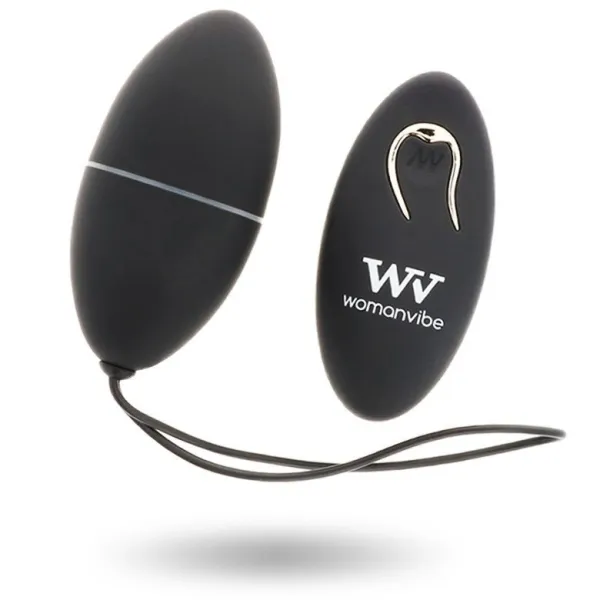 Alsan Egg mit Fernbedienung Schwarz Silikon Schwarz von Womanvibe | Fesselliebe.de