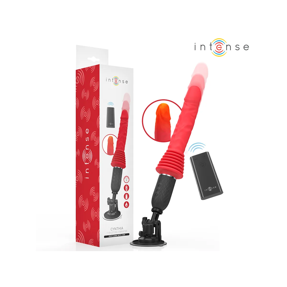 Cynthia mit Fernbedienungs-Stossvibrator mit Wärmefunktion von Intense Fun | Fesselliebe.de