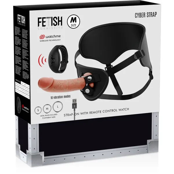 Harness mit Fernbedienung Dildo Watchme M Technologie von Cyber Strap | Fesselliebe.de
