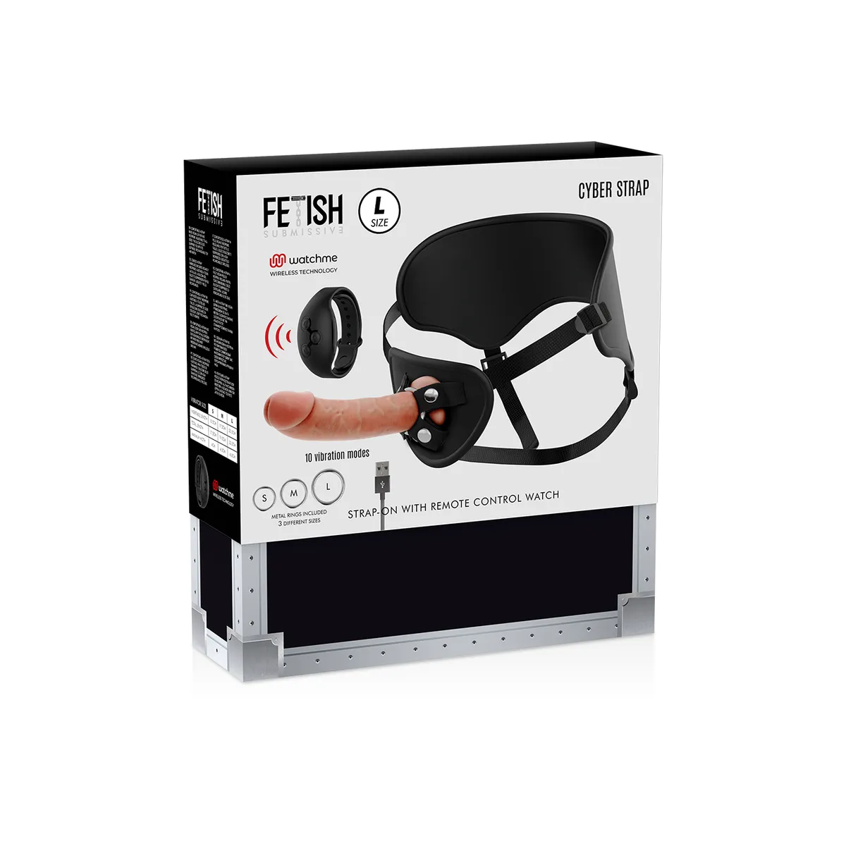 Harness mit Fernbedienung Dildo Watchme L-Technologie von Cyber Strap | Fesselliebe.de