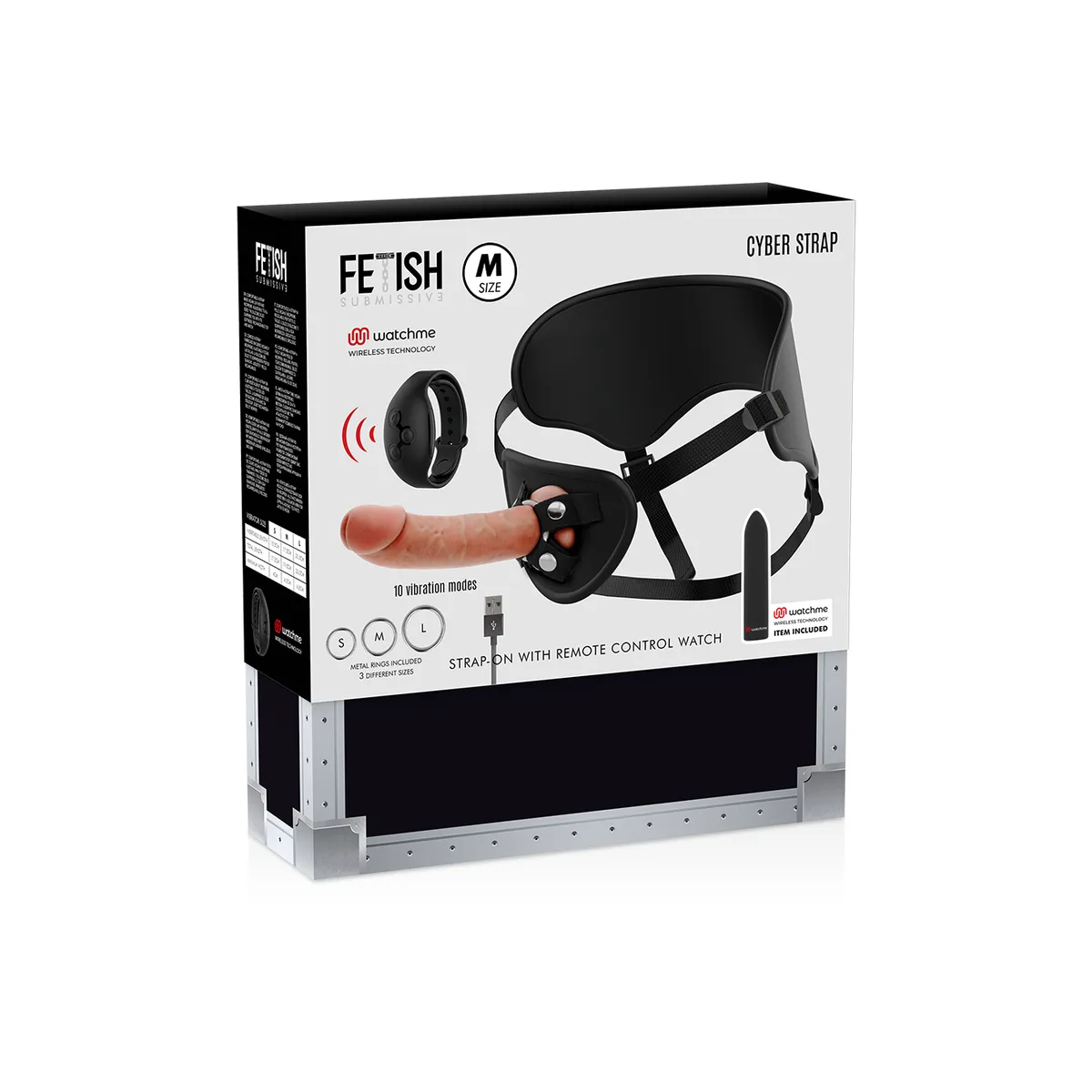 Harness mit Dildo- und Bullet-Fernbedienungs-Watchme-M-Technologie von Fetish Submissive | Fesselliebe.de