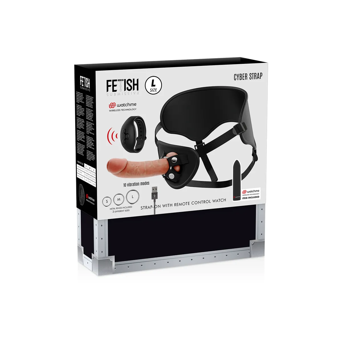 Harness mit Dildo- und Bullet-Fernbedienungs-Watchme-L-Technologie von Fetish Submissive | Fesselliebe.de