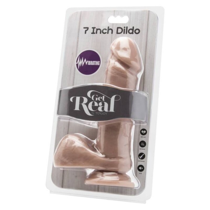 Dildo 18 cm mit Kugeln Vibrator Haut von Get Real | Fesselliebe.de