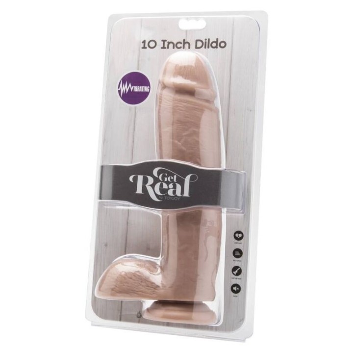 Dildo 25,5 cm mit Kugeln Vibrator Haut von Get Real | Fesselliebe.de