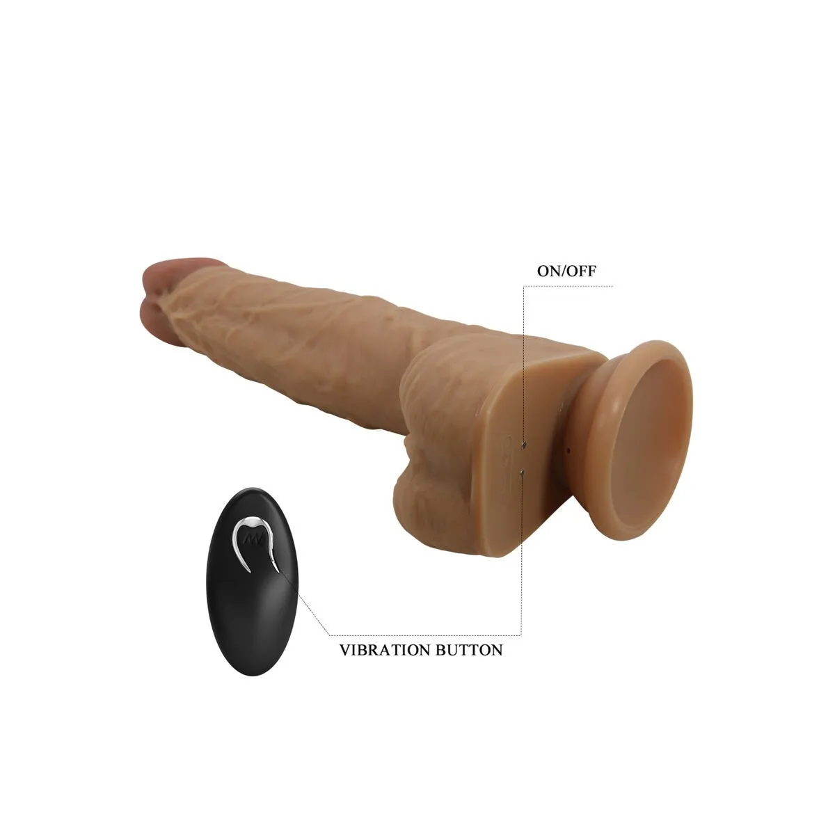 Jonathan Silikondildo 3 Vibrationen + 3 Einführmassnahmen mit Fernbedienung 21 cm von Pretty Love High Grade | Fesselliebe.de