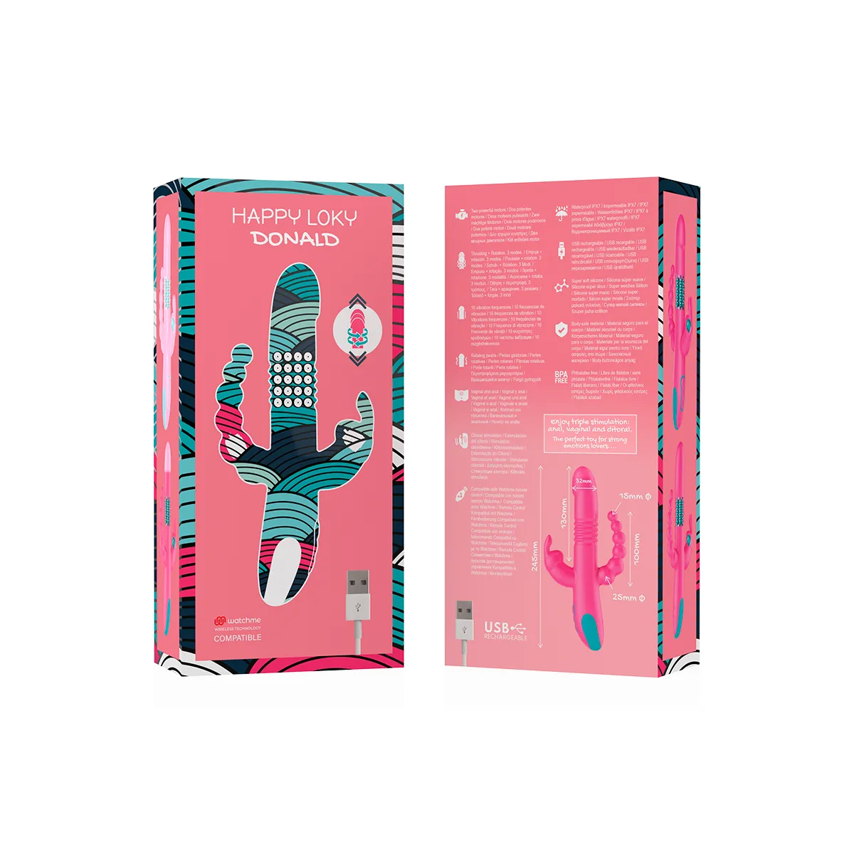Donald Dreifache Stimulation: Anal, G-Spot & Klitorale Watchme Wireless-Technologie Kompatibel von Happy Loky | Fesselliebe.de