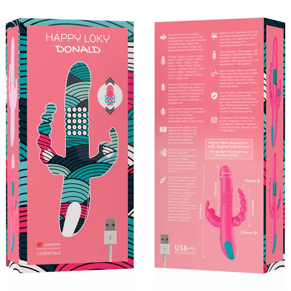 Donald Dreifache Stimulation: Anal, G-Spot & Klitorale Watchme Wireless-Technologie Kompatibel von Happy Loky | Fesselliebe.de