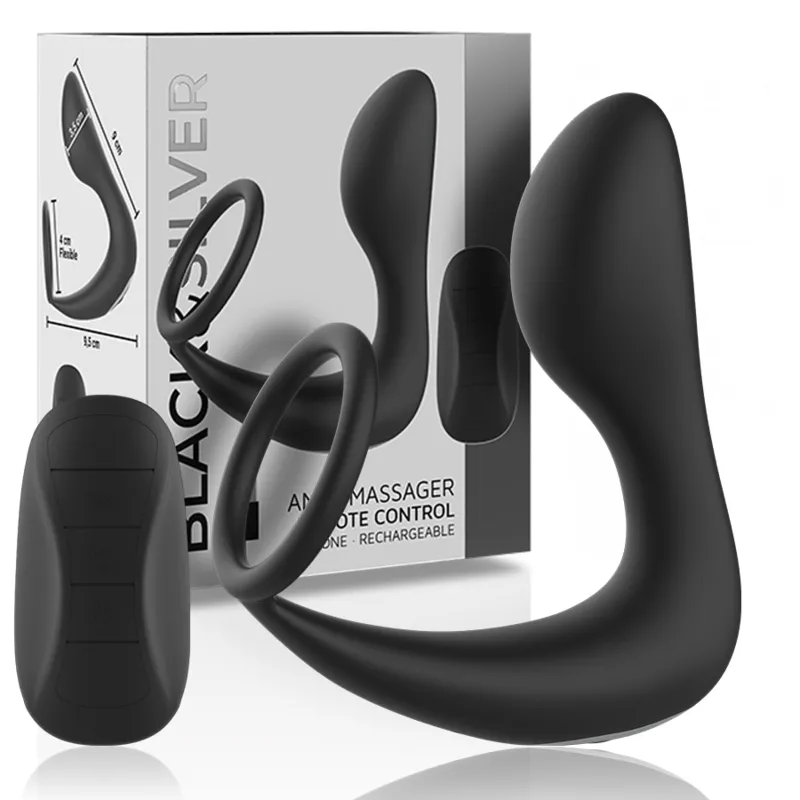 Analmassager mit Fernbedienung, wiederaufladbares Silikon Schwarz von Black&Silver | Fesselliebe.de